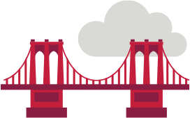 Illustration of San Francisco skyline with plane pulling a banner with the name of the city.